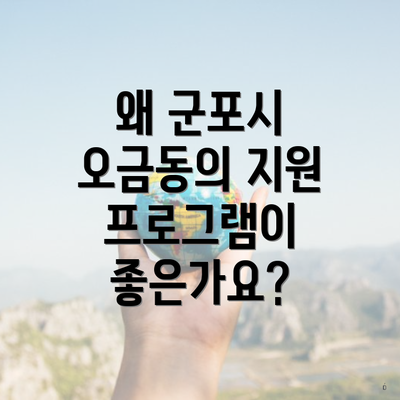 왜 군포시 오금동의 지원 프로그램이 좋은가요?