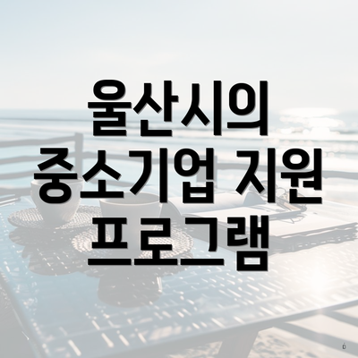 울산시의 중소기업 지원 프로그램