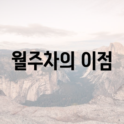 월주차의 이점