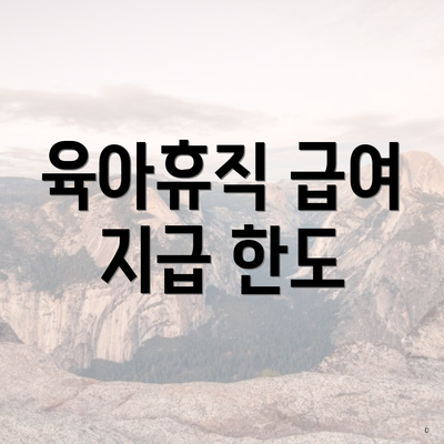 육아휴직 급여 지급 한도