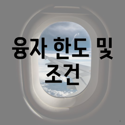 융자 한도 및 조건