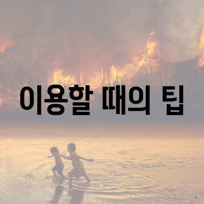 이용할 때의 팁