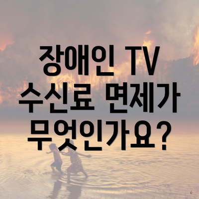 장애인 TV 수신료 면제가 무엇인가요?
