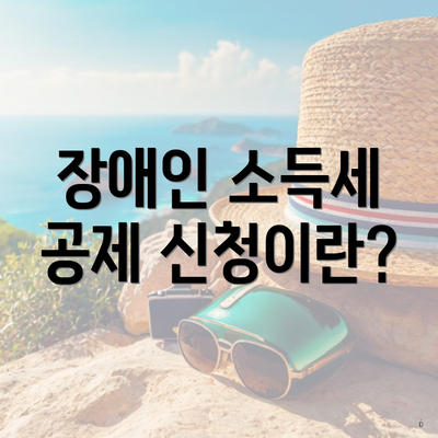 장애인 소득세 공제 신청이란?