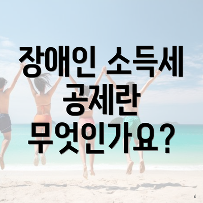 장애인 소득세 공제란 무엇인가요?
