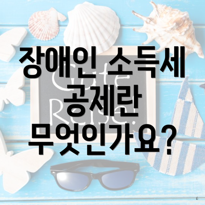 장애인 소득세 공제란 무엇인가요?