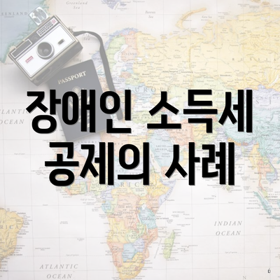 장애인 소득세 공제의 사례
