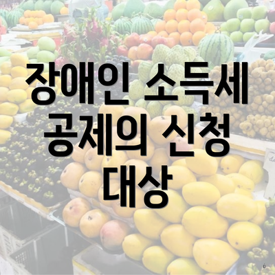 장애인 소득세 공제의 신청 대상