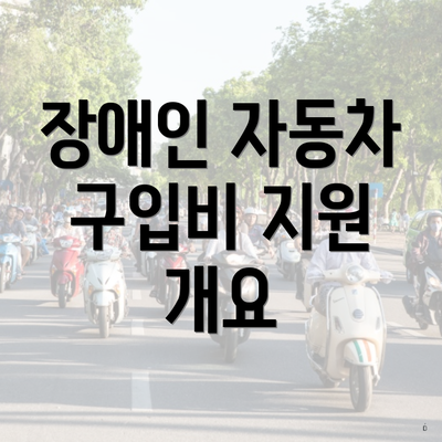 장애인 자동차 구입비 지원 개요