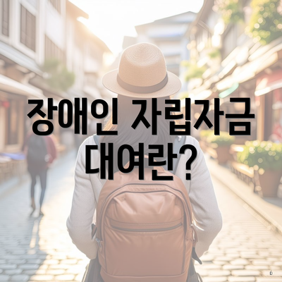 장애인 자립자금 대여란?