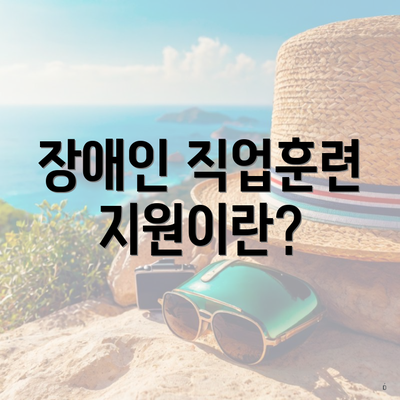 장애인 직업훈련 지원이란?