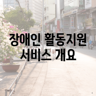 장애인 활동지원 서비스 개요
