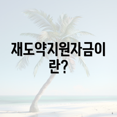 재도약지원자금이란?