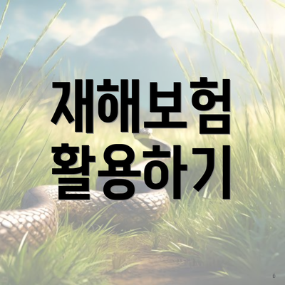 재해보험 활용하기