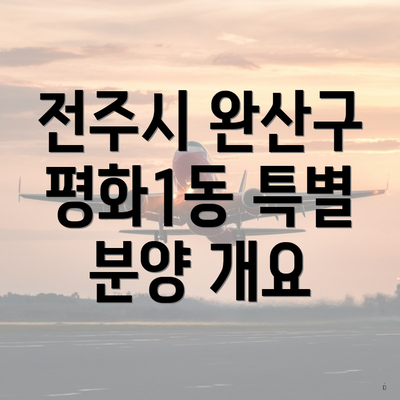 전주시 완산구 평화1동 특별 분양 개요
