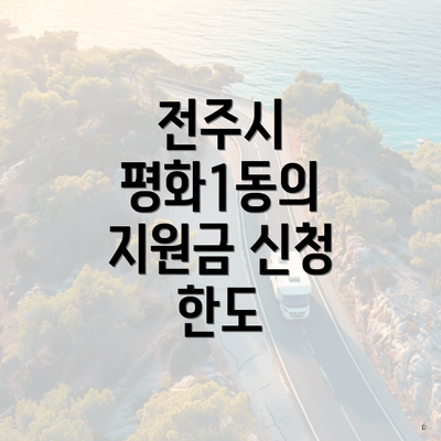 전주시 평화1동의 지원금 신청 한도