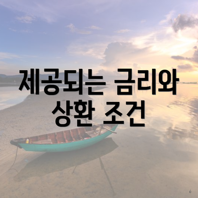 제공되는 금리와 상환 조건
