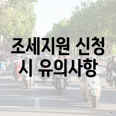 조세지원 신청 시 유의사항