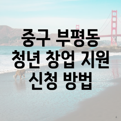 중구 부평동 청년 창업 지원 신청 방법
