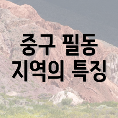 중구 필동 지역의 특징