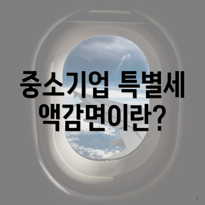 중소기업 특별세액감면이란?