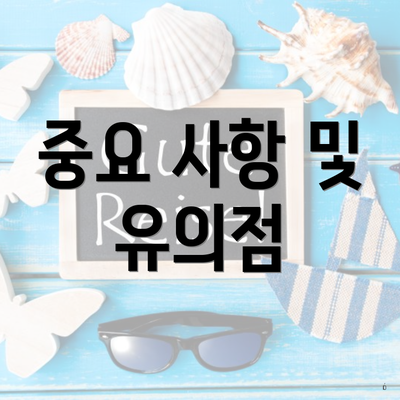 중요 사항 및 유의점