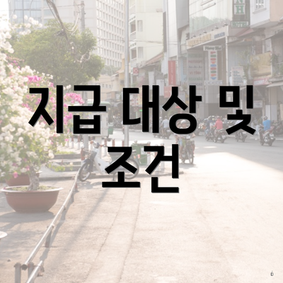 지급 대상 및 조건