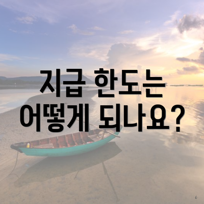 지급 한도는 어떻게 되나요?