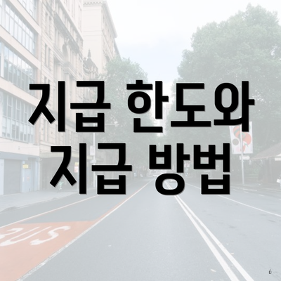 지급 한도와 지급 방법