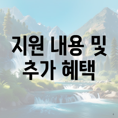 지원 내용 및 추가 혜택