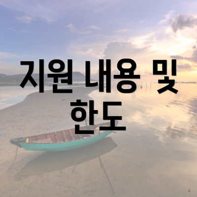 지원 내용 및 한도