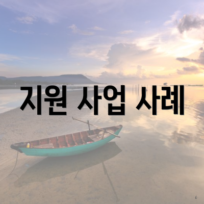 지원 사업 사례