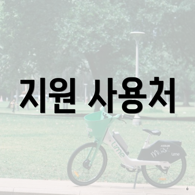지원 사용처