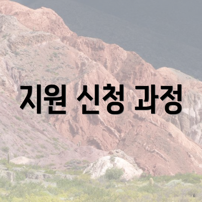 지원 신청 과정