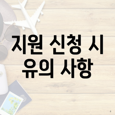 지원 신청 시 유의 사항