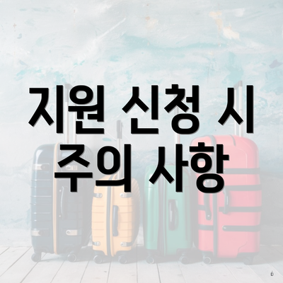 지원 신청 시 주의 사항