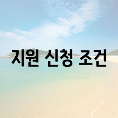 지원 신청 조건