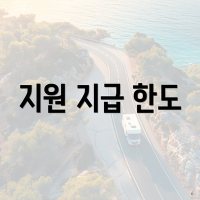 지원 지급 한도