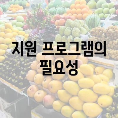 지원 프로그램의 필요성
