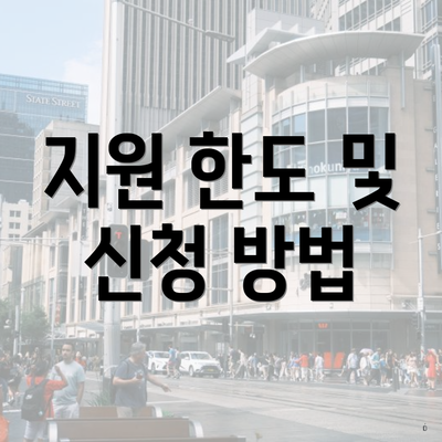 지원 한도 및 신청 방법