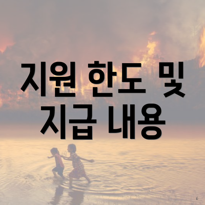 지원 한도 및 지급 내용