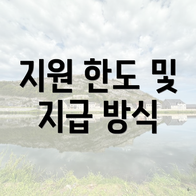 지원 한도 및 지급 방식
