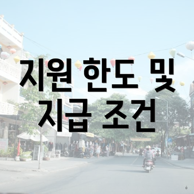 지원 한도 및 지급 조건