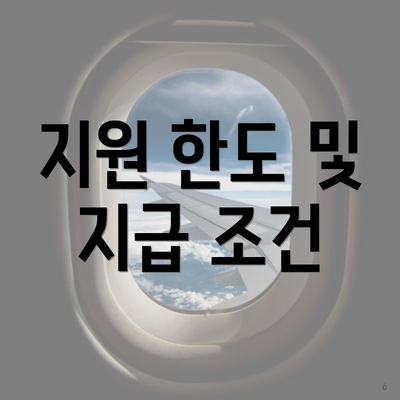 지원 한도 및 지급 조건