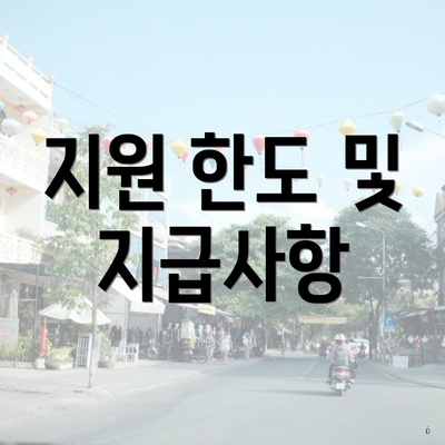 지원 한도 및 지급사항