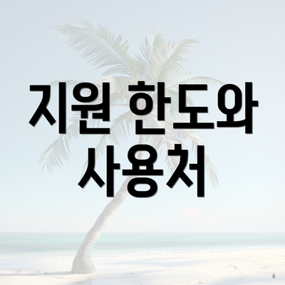 지원 한도와 사용처