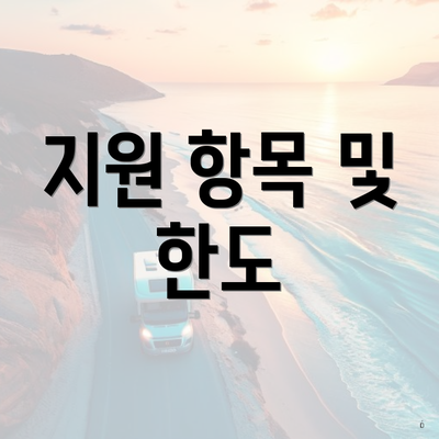 지원 항목 및 한도