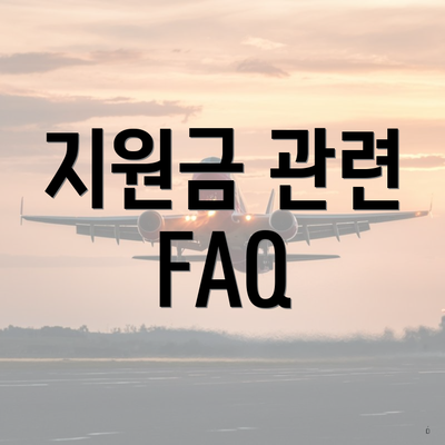지원금 관련 FAQ