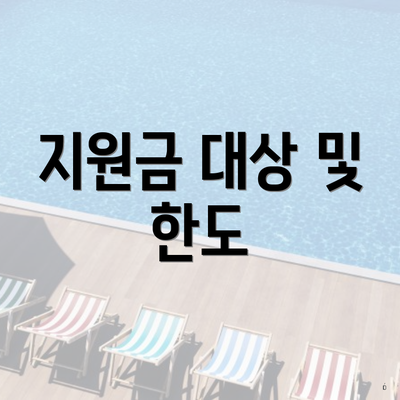 지원금 대상 및 한도