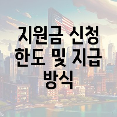 지원금 신청 한도 및 지급 방식
